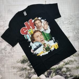 NWT Elf Buddy Christmas Comedy Graphic T-shirt Black size Medium Unisex